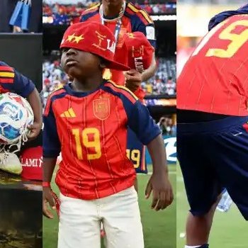 Amafoto ya Lamine Yamal n'umuvandimwe we w'imyaka itatu yigaruriye imbuga nkoranyambaga