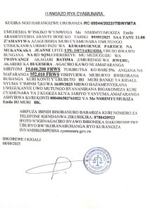 Itangazo rya cyamunara y'umutungo utimukanwa