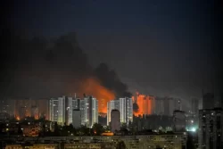 U Burusiya bwongeye kugaba ibitero ku murwa mukuru wa Ukraine