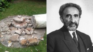 Ishusho ya Haile Selassie wabaye umwami w'abami wa Ethiopia yabomowe i London