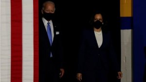 Joe Biden na Kamala Harris bavuga ko Trump asize Amerika ari 'ubushwangi'