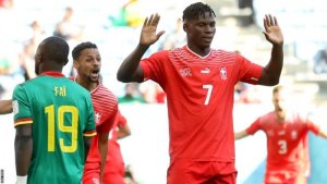 Cameroon yatsindiwe mu gikombe cy'isi n'umwana yibyariye