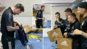 Abakinnyi ba Argentina bakoreye agashya Lionel Messi bamwifuriza isabukuru nziza
