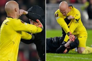 Umunyezamu wa Sevilla yarwanye n'umufana winjiye mu kibuga aje kumusagarira