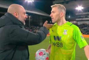 Pep Guardiola yateranye amagambo n'umukinnyi wa Crystal Palace wamugoye cyane