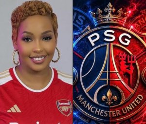 Umuhanzi Weasel yifashishe ifoto y'umugore we Sandra Teta avuga ku ntsinzwi ya Arsenal Afana byo gupfa