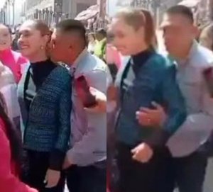 Perezida wa Mexique yakorakowe ku mabere n'umugabo mu ruhame