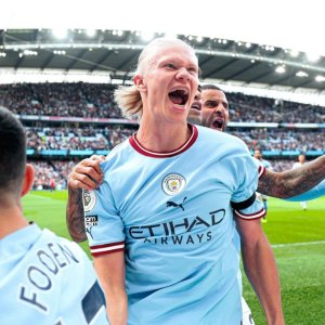 Haaland yababajwe n'ibitego bike Man City yatsinze United