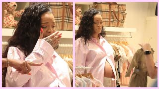 Rihanna yafashwe n'ikiniga ararira ubwo yaguraga imyenda y'umwana yitegura kwibaruka bigaragara ko ari Umukobwa (AMAFOTO)