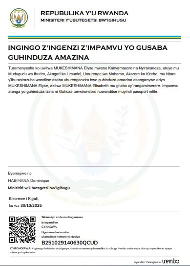 MUKESHIMANA Elyse yasabye guhindura amazina akitwa MUKESHIMANA Elisabeth