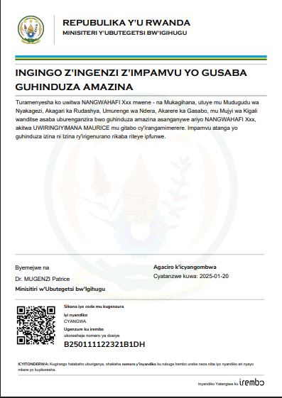 NANGWAHAFI Xxx yasabye guhindura amazina akitwa UWIRINGIYIMANA MAURICE
