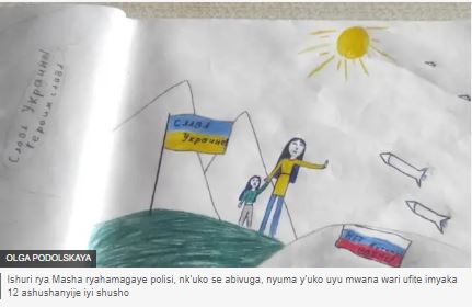 Uburusiya bwafunguye Se w'umwana washushanyije ishusho irwanya intambara 