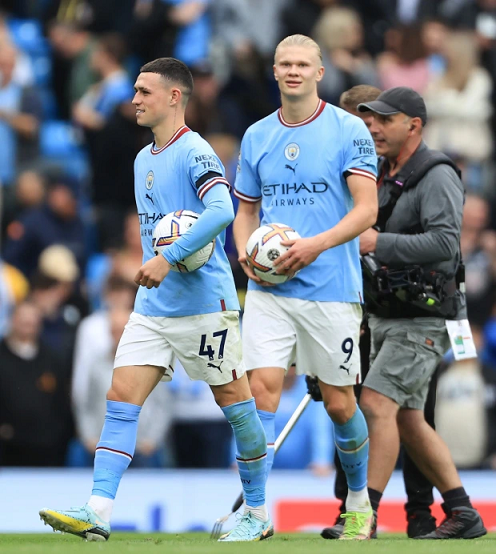 Haaland na Foden bafashije Manchester City kunyagira umuturanyi United