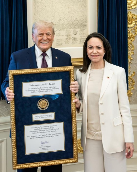 Machado yahaye Trump ‘Prix Nobel' ye