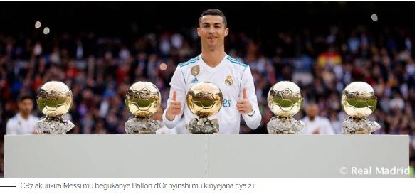 Messi na CR7 ni ntagereranywa: Abakinnyi batwaye Ballon d'Or mu kinyejana cya 21