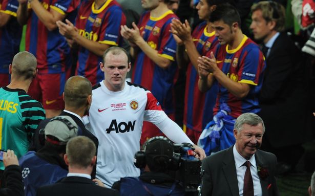 Wayne Rooney yashinje Sir Alex Ferguson kubatsindisha ku mikino 2 ya nyuma ya UEFA Champions League bahuye na FC Barcelona