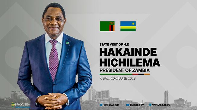 Perezida Hichilema wa Zambia yageze i Kigali mu uruzinduko rw'iminsi 2 