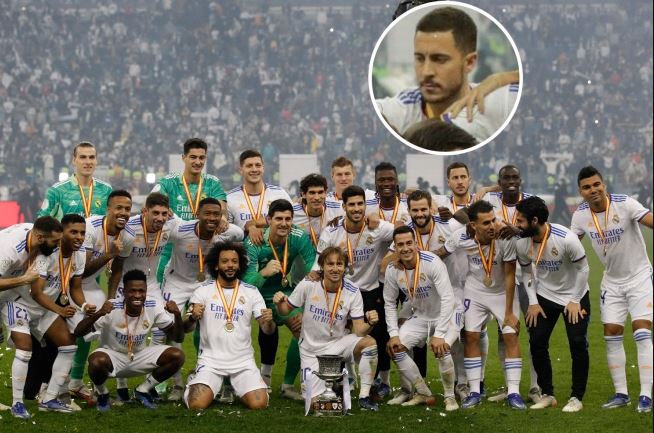 Hazard yagaragaye afite agahinda kenshi ubwo bagenzi be bishimiraga igitego [AMAFOTO]