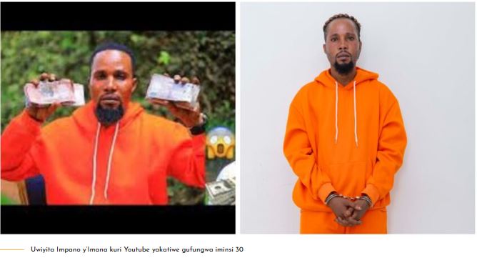 Uwiyita Impano y'Imana kuri Youtube yakatiwe gufungwa iminsi 30