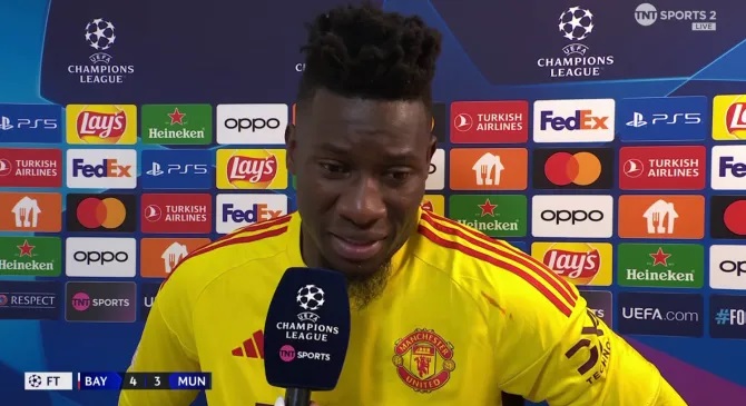 Umunyezamu Onana yisabiye umunyamakuru ikiganiro abwira akari ku mutima abafana ba United