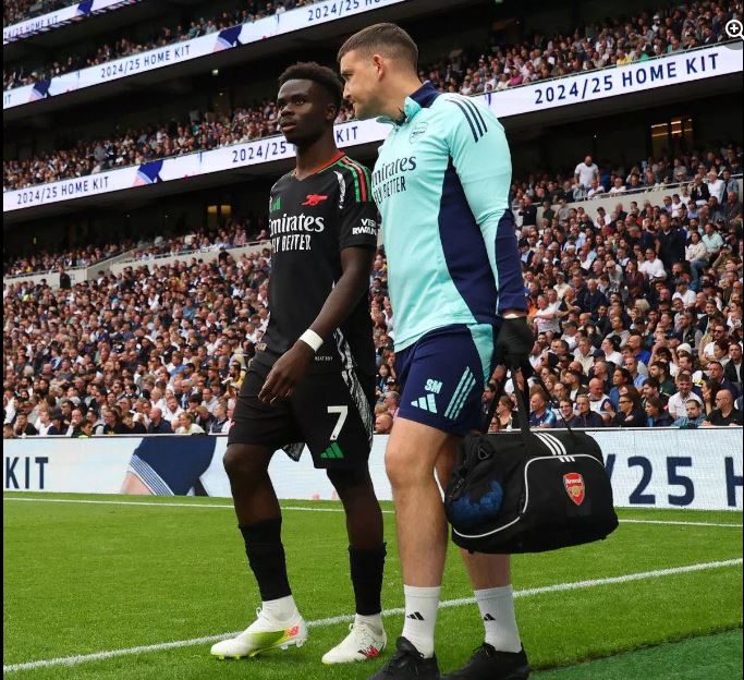  Umutoza Mikel Arteta yavuze kumvune ya Bukayo Saka