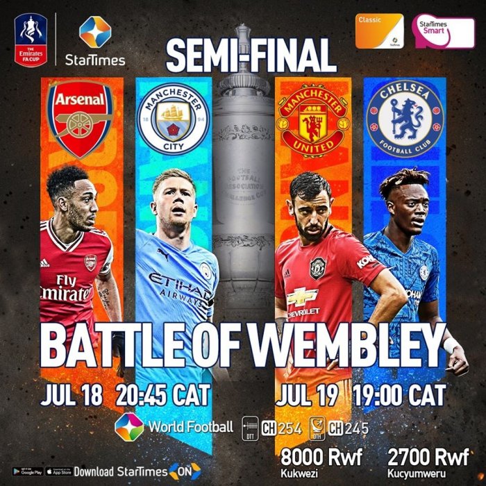 Startimes yashyize igorora abakiriya bayo bakunda ruhago ibereka ½ cya FA Cup cyahuje ibihangange