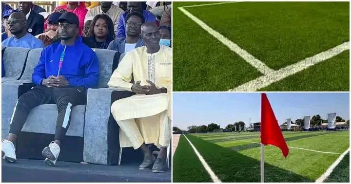 Mu Byishimo byinshi Sadio Mane yafunguye ikibuga yubakiye iwabo, Bambali - AMAFOTO