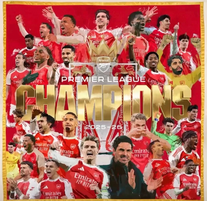 Perezida Kagame yashimye Arsenal FC yatwaye Igikombe cya Shampiyona