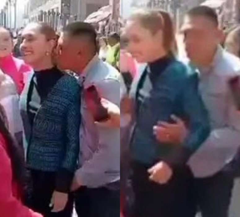 Perezida wa Mexique yakorakowe ku mabere n'umugabo mu ruhame