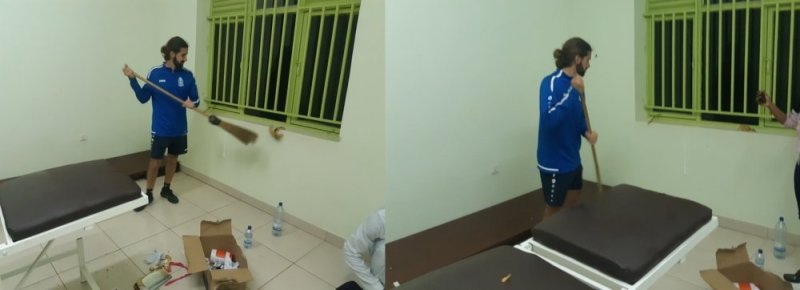 Ifoto y'umutoza wa Rayon Sports akubura mu rwambariro ikomeje kuvugisha benshi[ifoto]