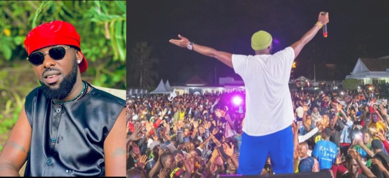 Eddy Kenzo yavuze icyamuteye gutera Microphone umufana wamwubahutse