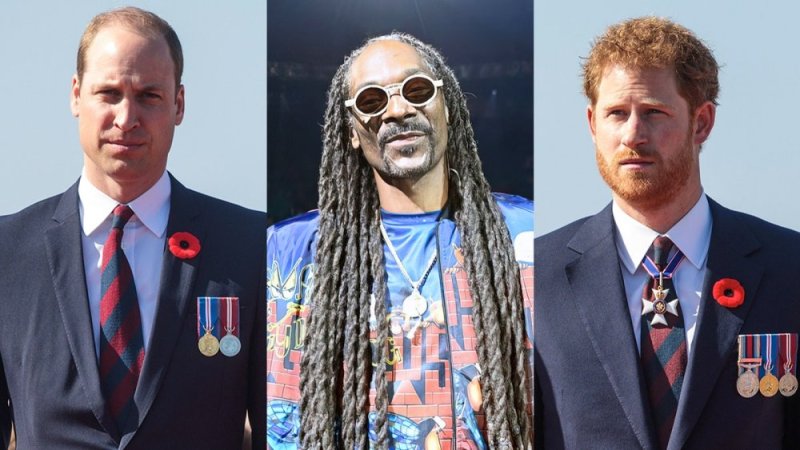 Snoop Dogg yarahiriye kunga Igikomangoma William na murumuna we Harry badacana uwaka