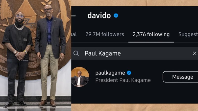 Abanyarwanda babiri bonyine ni bo bakurikiranwa (Followed) N'umuhanzi Davido ku rukuta rwe rwa Instagram
