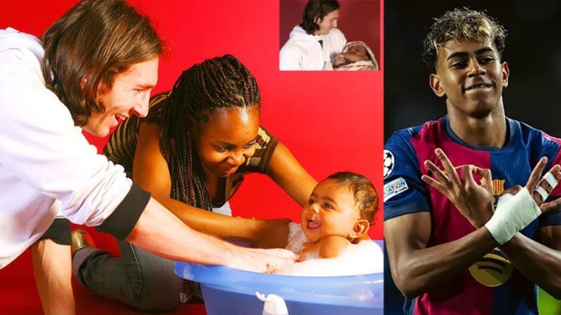 Hari habayiki ? Umunsi Lionel Messi yuhagira Lamine Yamal wari umwana w'amezi atandatu