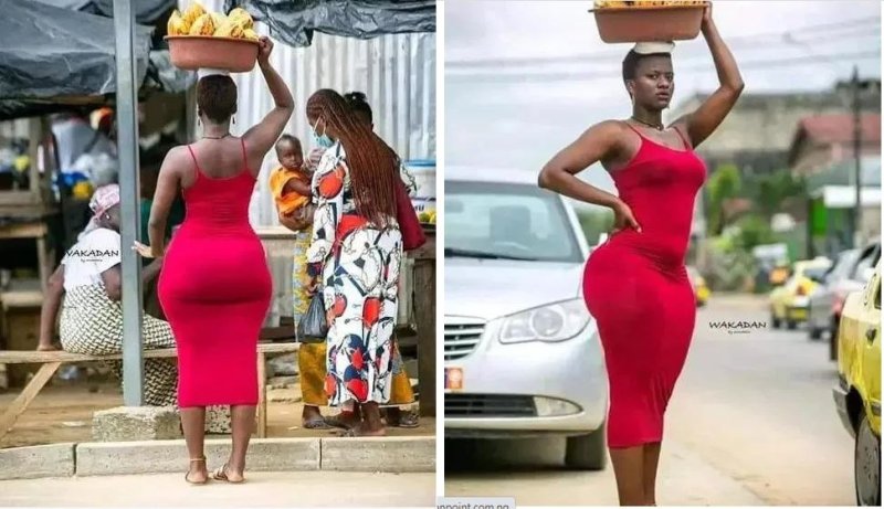 Umukobwa w'imiterere idasanzwe yaciye ibintu kubera amafoto yagiye hanze ari gucuruza agataro [AMAFOTO]