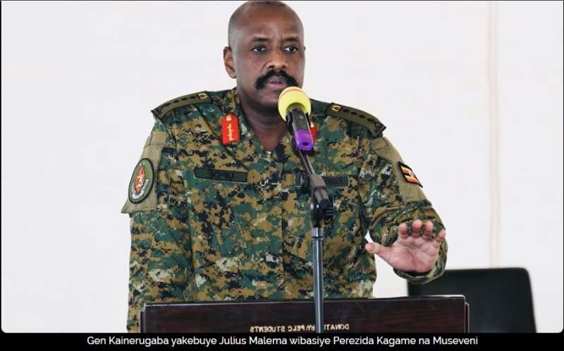 Gen Kainerugaba yakebuye Julius Malema wibasiye Perezida Kagame na Museveni