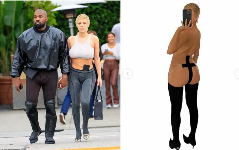 Imyambarire idasanzwe y'umukunzi mushya wa Kanye West ikomeje kuvugisha benshi[AMAFOTO]