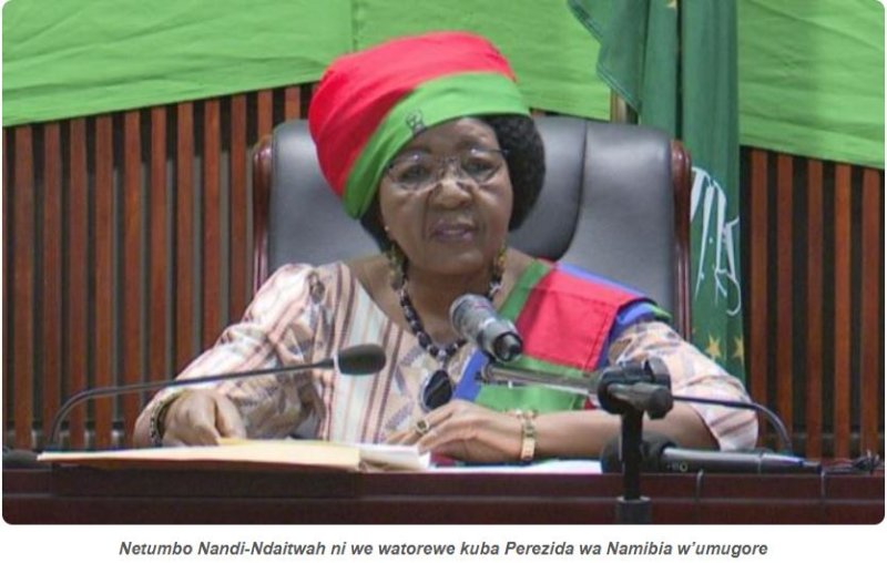 Namibiya igiye kuyoborwa bwambere n'Umugore Netumbo watowe ku wiganze