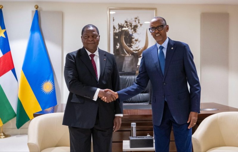 Perezida Kagame na Touadéra baganiriye ku mutekano mu matora yo mu Ukuboza 2025
