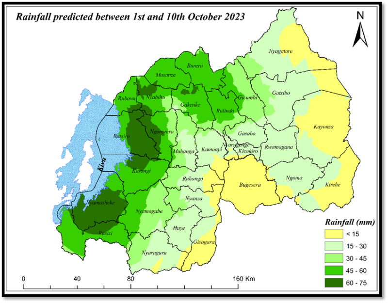 Meteo-Rwanda yatangaje uduce tugiye kwibasirwa n'imvura nyinshi muri uku kwezi