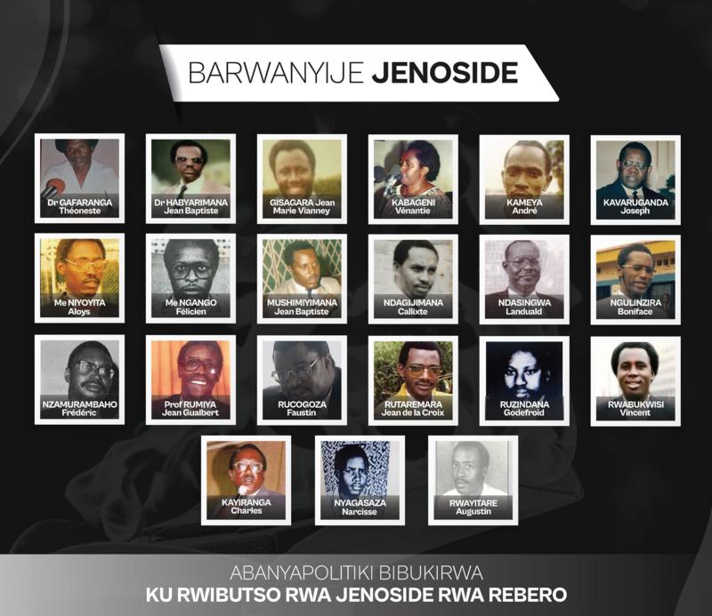 Amateka y'abanyapolitiki bashya icyenda barwanyije jenoside bongewe mubibukirwa ku Rwibutso rwa Rebero